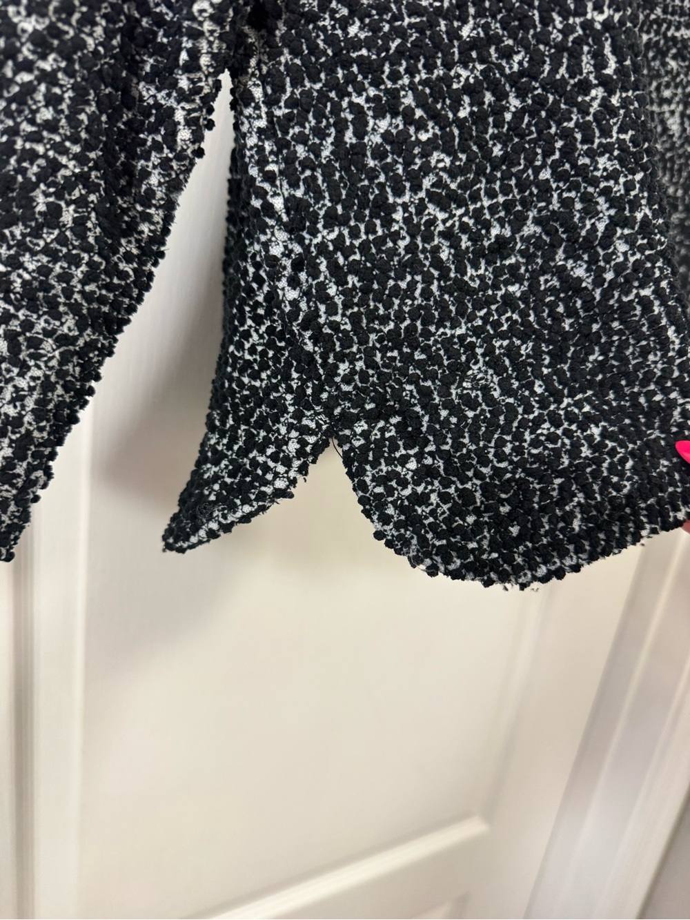 Calvin Klein Black & White Marled Funnel Neck Sweater with Snap Detail - Picture 5 of 13